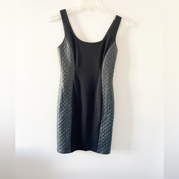 Bailey 44 Nanosecond Faux Leather Quilted Bodycon Mini Dress in Black Size Small - Picture 2 of 8